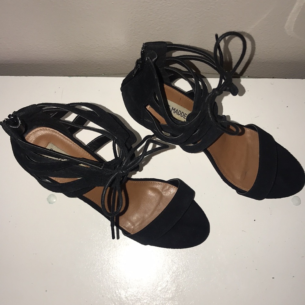 Steve Madden Caged Lace Up Heels - Picture 2 of 9
